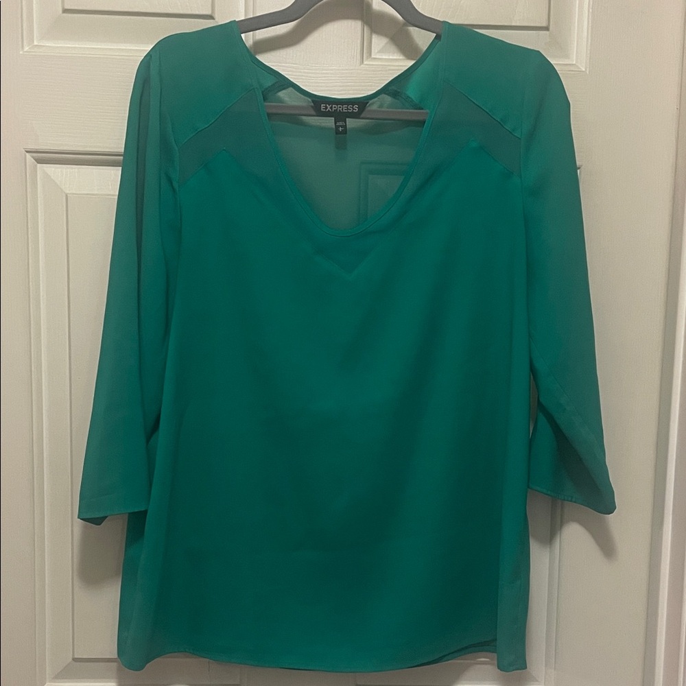 Express Women's Kelly Green Blouse